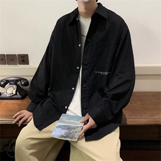 春秋季潮牌衬衣潮流宽松休闲外套男日系长袖ins网红衬衫W5104-P32，男装衬衫，星座512-2