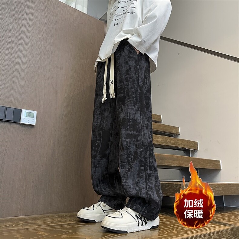 美式扎染直筒休闲裤加绒保暖百搭阔腿裤*CK49*P30加绒35控68图片