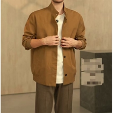 经典老钱风纯色棉制夹克，网图-A061-AJ01670-特P85，男装夹克，电商A061