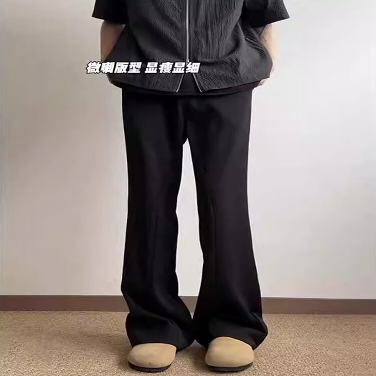 2025年春夏新款垂感休闲裤微喇直筒裤宽松百搭拖地西裤图片