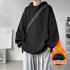 8XL-M连帽卫衣硬挺连帽卫衣男美式复古重磅帽衫加绒外套WY9105P68，男装卫衣，电商B238