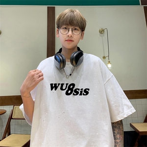 可48小时发货支持抖音得物来样二开 美式满天星亮片短袖T恤MTX719图片