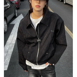外套男春秋季2026新款设计感小众痞帅美式高街宽松休闲飞行员夹克图片