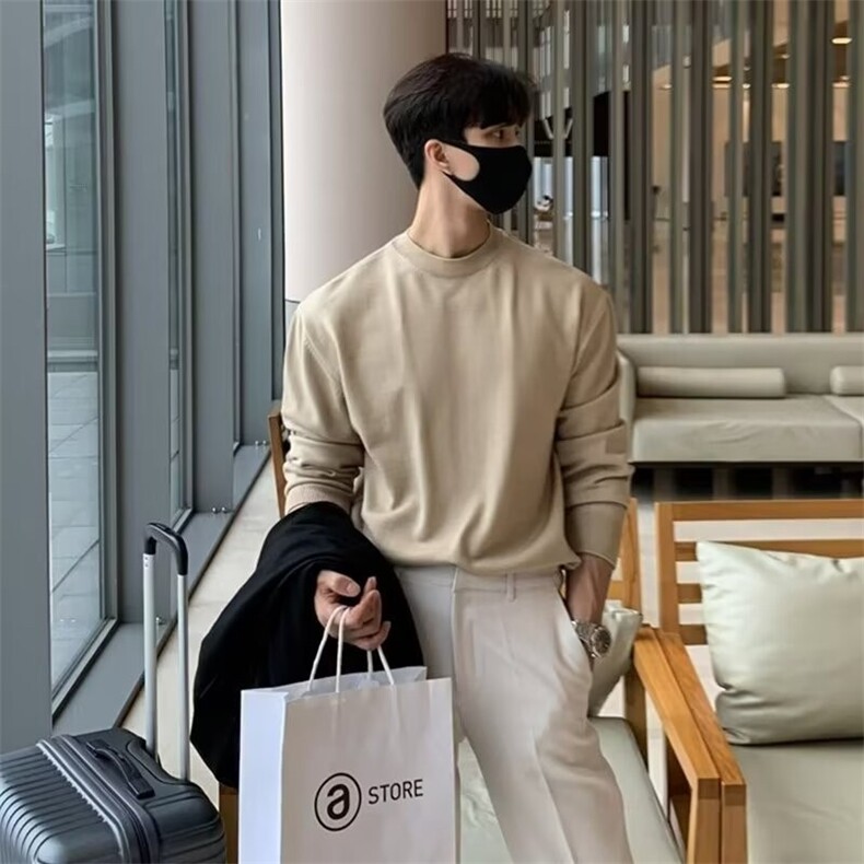 圆领毛衣男简约韩系轻熟风纯色内搭保暖针织衫百搭上衣MY059,男装针织衫/毛衣,星座1116A（原606A-3）