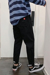20秋装新款休闲潮流工装裤宽松港风大码束脚裤哈伦九分裤K826-P50图片