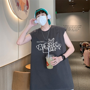 直播抖音得物品质重磅纯棉250克男无袖背心T恤T552P28控39图片