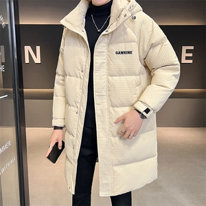 长款男羽绒服华夫格加厚连帽外套 特批160元 A313-YR8816-P160图片
