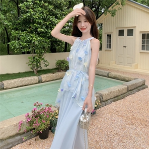 时尚套装温柔套装夏季小众吊带裙裙子仙气森系仙女裙图片