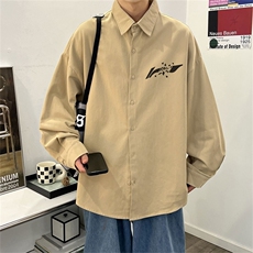 电商DSA028-MCSP763100棉P42新款水洗纯棉印花长袖衬衫男，男装衬衫，电商A028