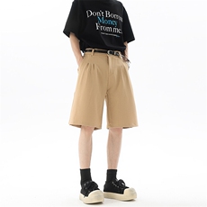 8XL-M褶皱西装短裤男大码夏季薄款过膝高级感五分裤子DK26001P42，男装牛仔裤，电商B312