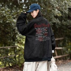 24春秋美式麂皮绒飞行棒球服中性风男女夹克外套JF3282-P80控108，男装夹克，电商B370