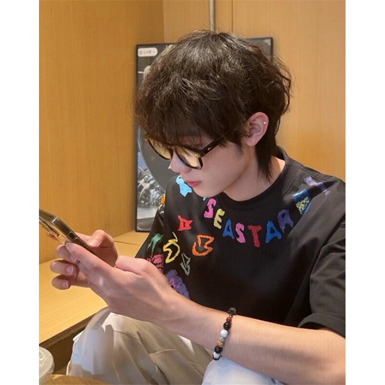 新款潮流原宿流行简约美式潮牌创意字母涂鸦短袖T恤TA143,男装T恤,星座1116A（原606A-3）