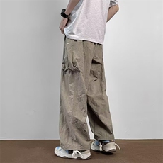 日系多口袋工装裤男宽松潮牌ins直筒户外冲锋裤阔腿休闲A6111-p42，男装工装外套，星座1008