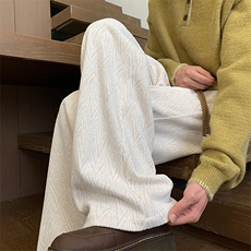 2025秋季新款内景人字纹提花打褶长裤M-5XLHK25989-特P35，男装休闲裤，电商A022