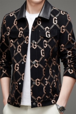 中青年男式秋冬季新款休闲翻领棉羊皮棉皮衣男MSNA322-2-P680，男装皮衣，电商B212（原钱塘6029）