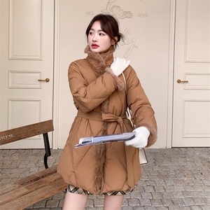 新款，，绗线显瘦拼毛毛羽绒服5582-P295-K448图片