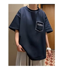 设计感假口袋T恤男短袖夏季宽松五分袖体恤潮流情侣衣服ST528-P34，男装T恤，星座412-3