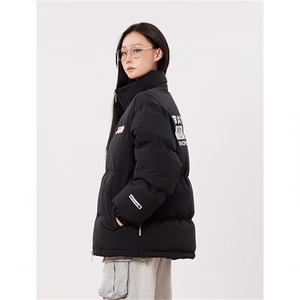 1506-1/M字母棉服1/P39旗帜立领棉衣棉服男女冬季加厚潮情侣图片