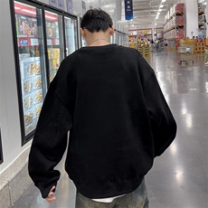 直播品质400克麂皮绒重磅工艺美式德丝网印花卫衣JP203特P40，男装卫衣，电商A486