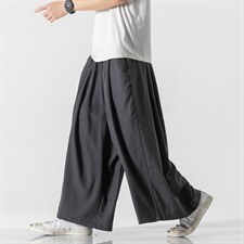 21夏季 大码风棉麻亚麻直筒阔腿裙裤中性日系工装裤 K145/P75图片