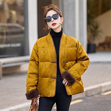 2024年中式G风中式白鸭绒新款羽绒服，女装羽绒服，伊仟回