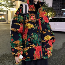 MY205新大花棉衣保暖防寒棉服面包服风民族特色外套大花男女，男装棉衣，星座115A(原星座507）