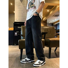 TP28微喇牛仔裤男款美式高街vibe裤子宽松显身形长裤潮流合身微喇，男装牛仔裤，星座302A-2