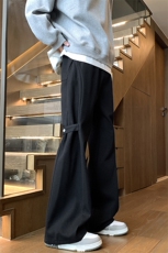 斜纹毛呢裤男生休闲裤宽松直筒长裤厚款KD631-P50控78，男装休闲裤，电商D312-1