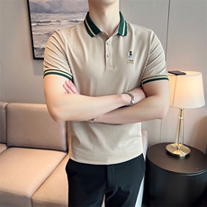 现货潮牌男装翻领polo衫男士撞色有领半袖2026夏季新款T016-P45，男装T恤，电商D342