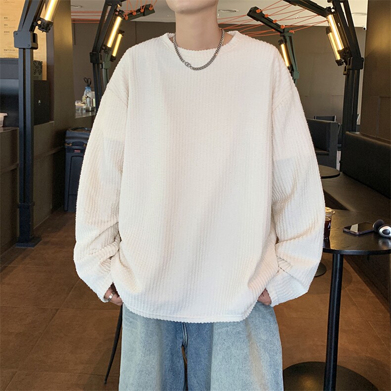 C481P35秋冬新款男生休闲T恤宽松时尚男装打底衫图片