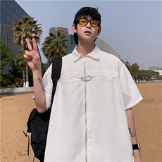 衬衫男韩版潮流短袖痞子帅气2026夏季新款ins宽松外套CY287-P35，男装T恤，星座412