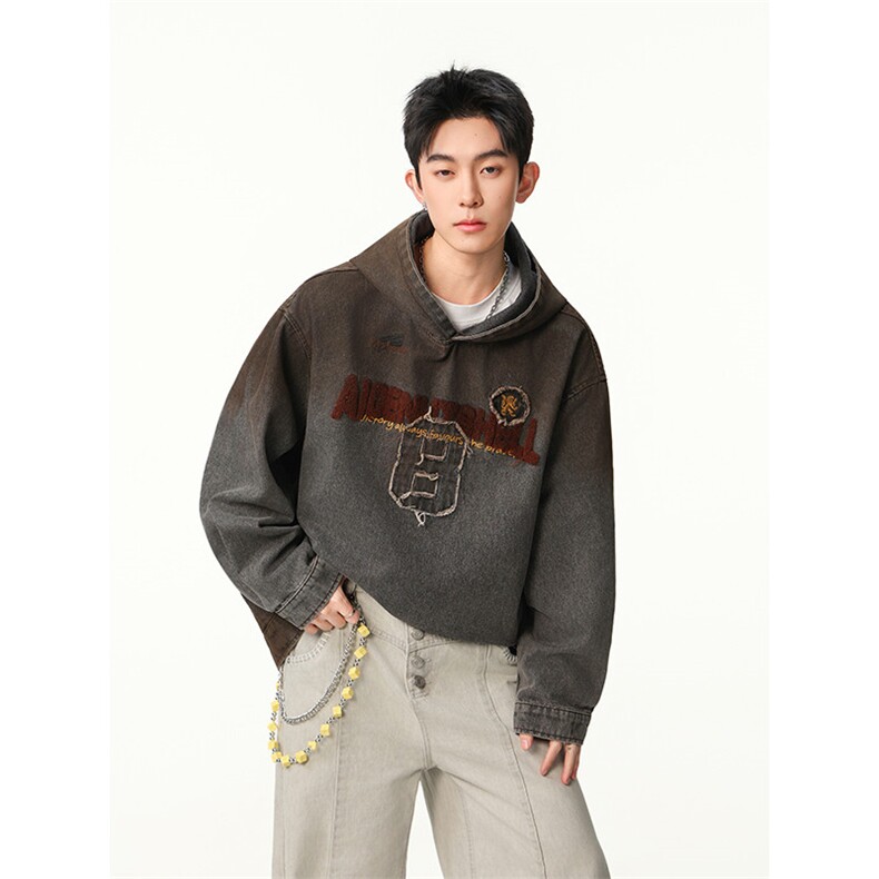 水洗牛仔外套男款春美式痞帅上衣服宽松休闲工装夹克JK1327-P80,男装工装外套,星座1103-3