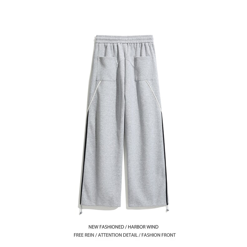春季新款美式潮流运动风条纹宽松休闲卫裤B315-K25607-特p40控78,男装休闲裤,电商B315
