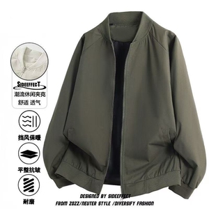 春款男女棒球服立领夹克开衫本命年红色外套大码M-4XL JK1658 P40图片