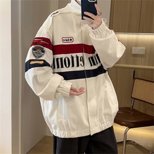 美式复古机车服外套男秋季新款高街潮牌刺绣上衣MW118-P71图片