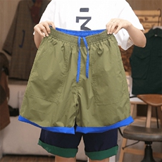 抖音--大幂买手店--双面穿宽松撞色防水短裤男女款lmc01-TP55，男装休闲裤，电商A089-1