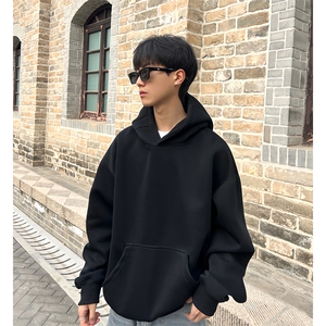 抖音得物高品质二开 秋冬美式高街重磅结构辑明线连帽卫衣外套W75图片