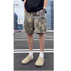 网图现货美式工装树叶迷彩宽松五分裤男K1610/P40，男装牛仔裤，星座205-3