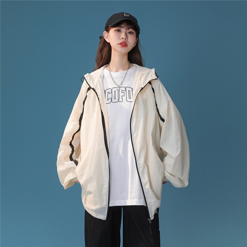 1中性无影墙风连帽滚边设计大码M-5XL潮牌防晒服男FS77005P45控68，男装防晒衣，星座226-2