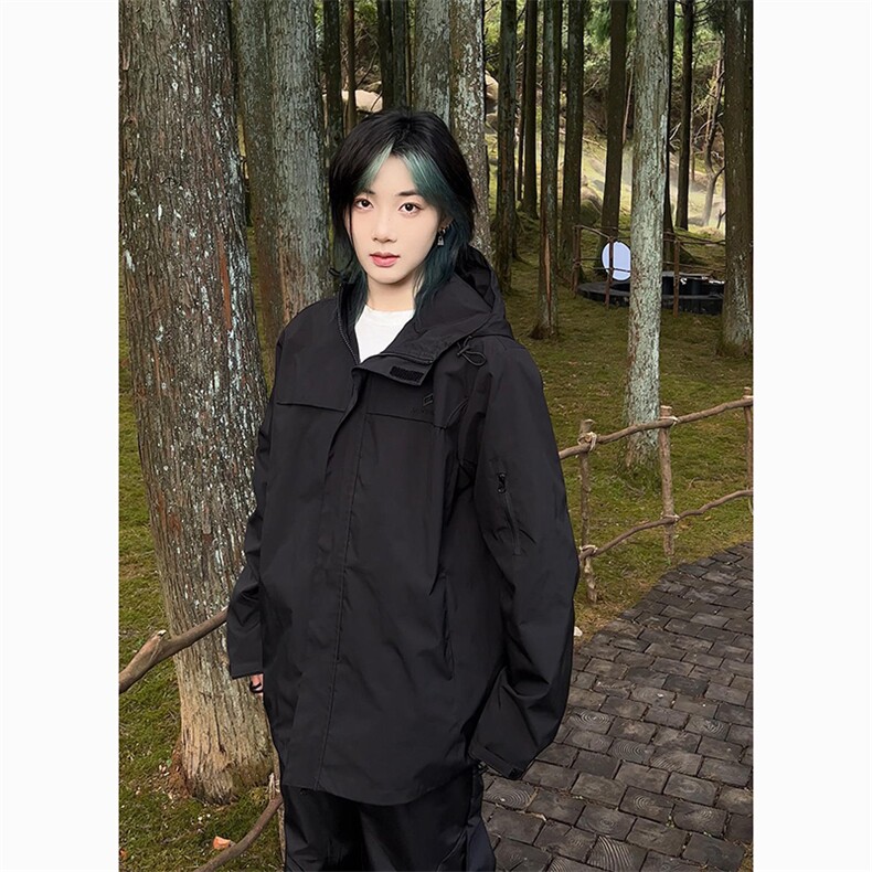 港风大码美式户外山系连帽冲锋衣夹克男女XZ213-JK9901-P75控108,男装夹克,星座213