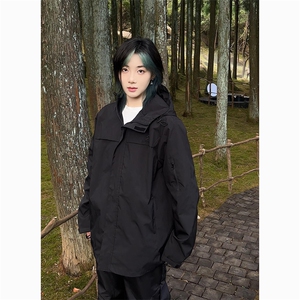 港风大码美式户外山系连帽冲锋衣夹克男女 XZ213-JK9901-P75控108图片