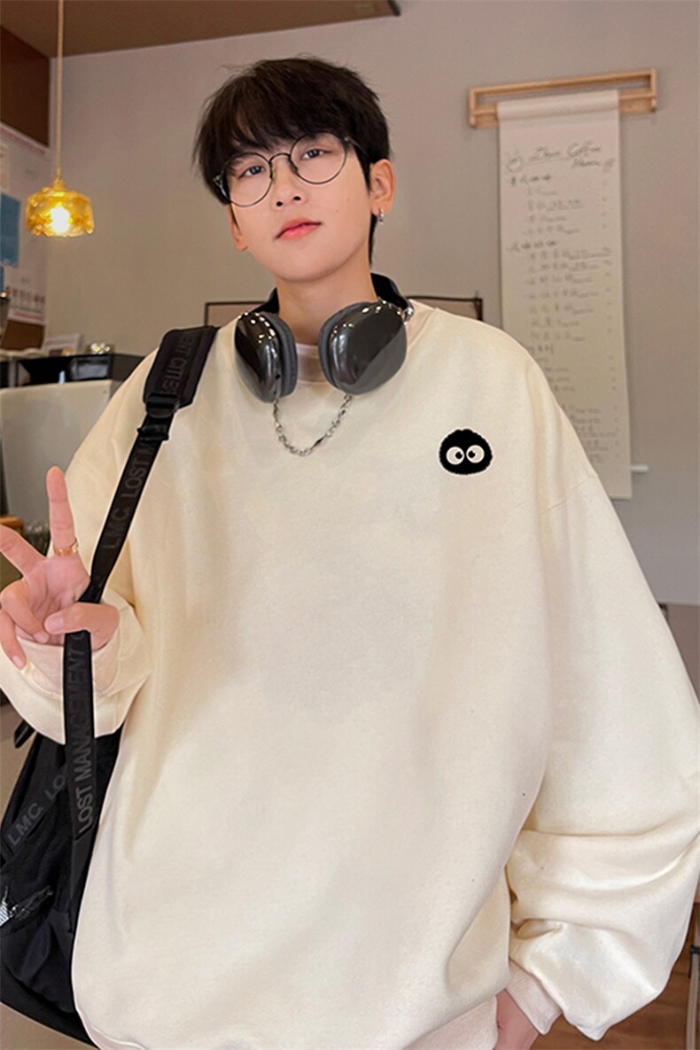 ！圆领卫衣男装港风长袖T恤男外套男WY192-P28,男装卫衣,电商B367