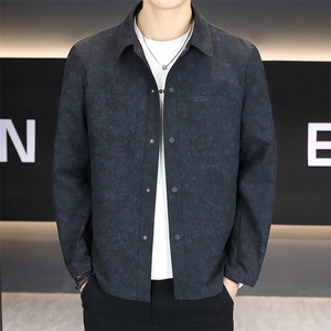 店主风夹克外套男春秋休闲百搭时尚翻领男士夹克上衣N7958-P90图片