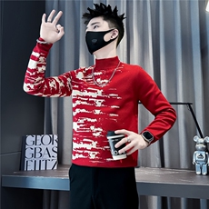 潮流不规则撞色毛衣男社会小伙店主风301C-M110-P78控108，男装针织衫/毛衣，星座301C（原B323）