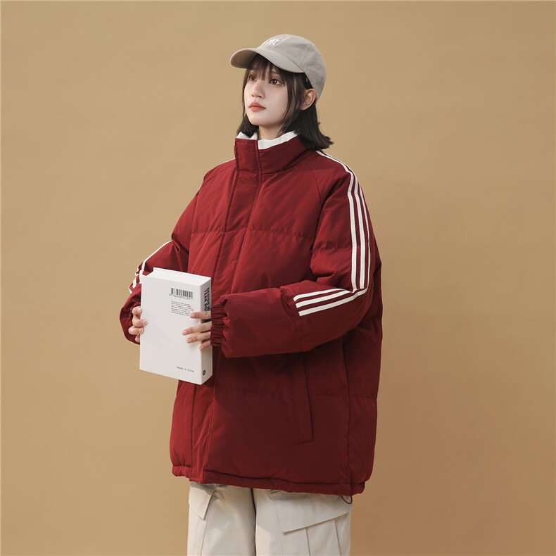 ！冬季条纹五防立领加绒加厚棉衣情侣撞色棉服外套MY7777-p68,男装棉衣,星座610B-1