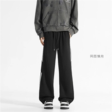 网图大加绒男港风宽松垂感卫裤运动裤K10233-P38/K10233绒45，男装休闲裤，电商A099
