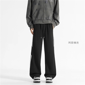 网图大加绒男港风宽松垂感卫裤运动裤K10233-P38/K10233绒45图片