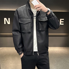 K593-P105秋冬潮流新款翻领PU皮衣男高品质防风百搭夹克，男装皮衣，星座507A（原星座306B-2）