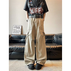 工装休闲裤男女韩版潮流高街帅气大口袋2026夏季ins长裤K6194-P62，男装休闲裤，星座412-2