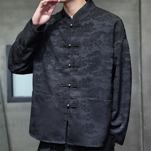 2026春季新款男装经典新中式衬衣汉服风唐装亮扣衬衫 C169-P65图片
